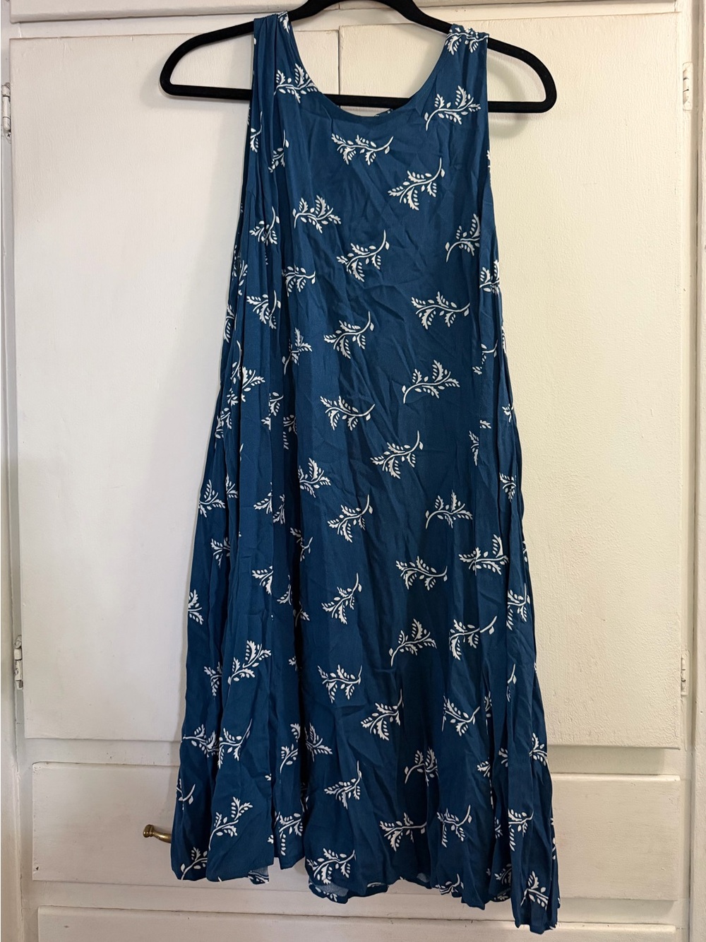 Old Navy Teal Blue Floral Sleeveless Swing Dress